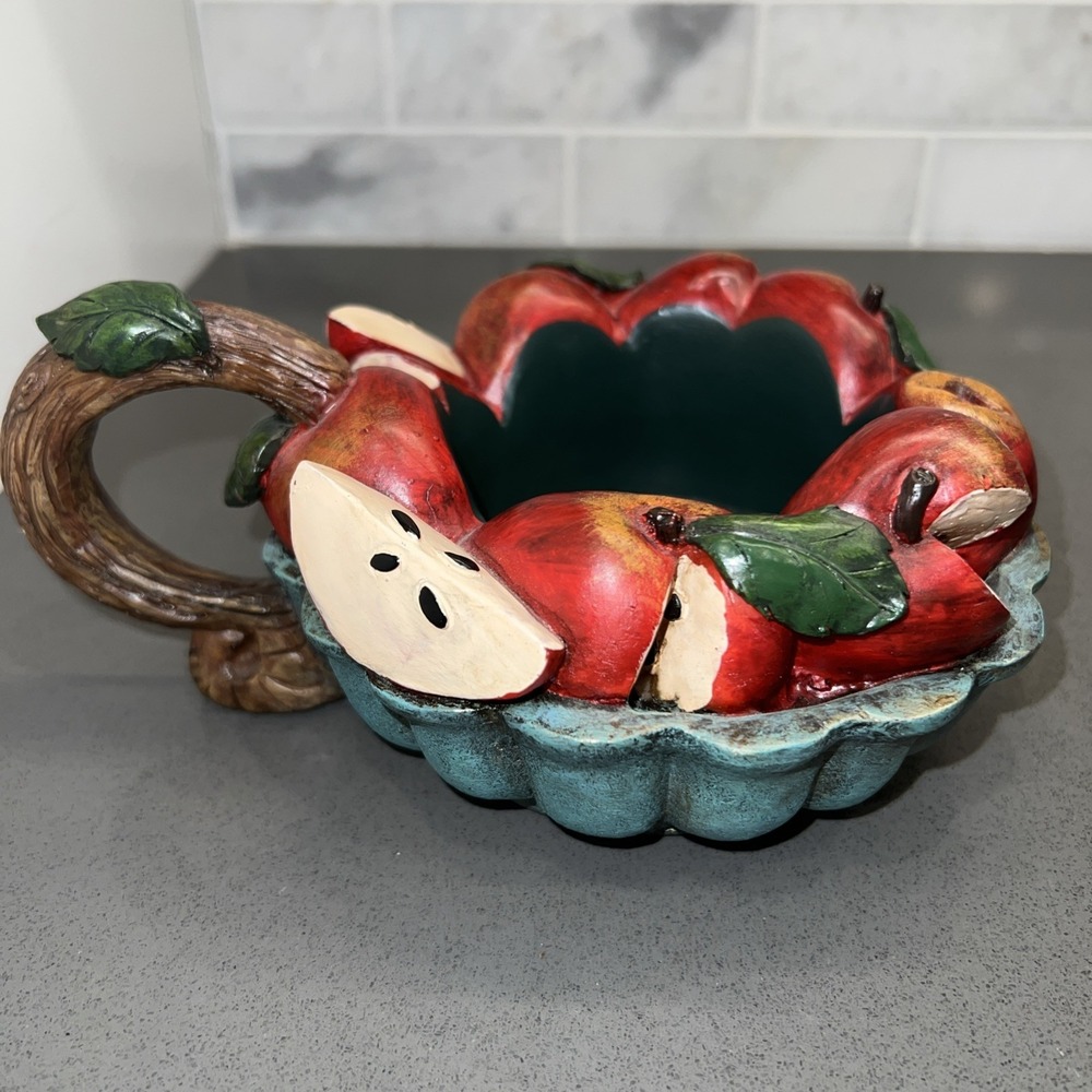 Candle Holder Homestead Shoppe County Kitchen Red Apple Tree Sturdy 8" Vintage